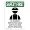 Signmission OSHA Sign, 2X Hearing Protection W/ Symbol, 18in X 12in Rigid Plastic, 12" W, 18" H, Portrait OS-SF-P-1218-V-11025 - alternate 1